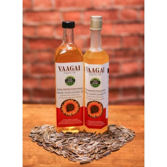 VAAGAI Sunflower Wood Pressed Oil 1Litre 100 Organic Marachekku