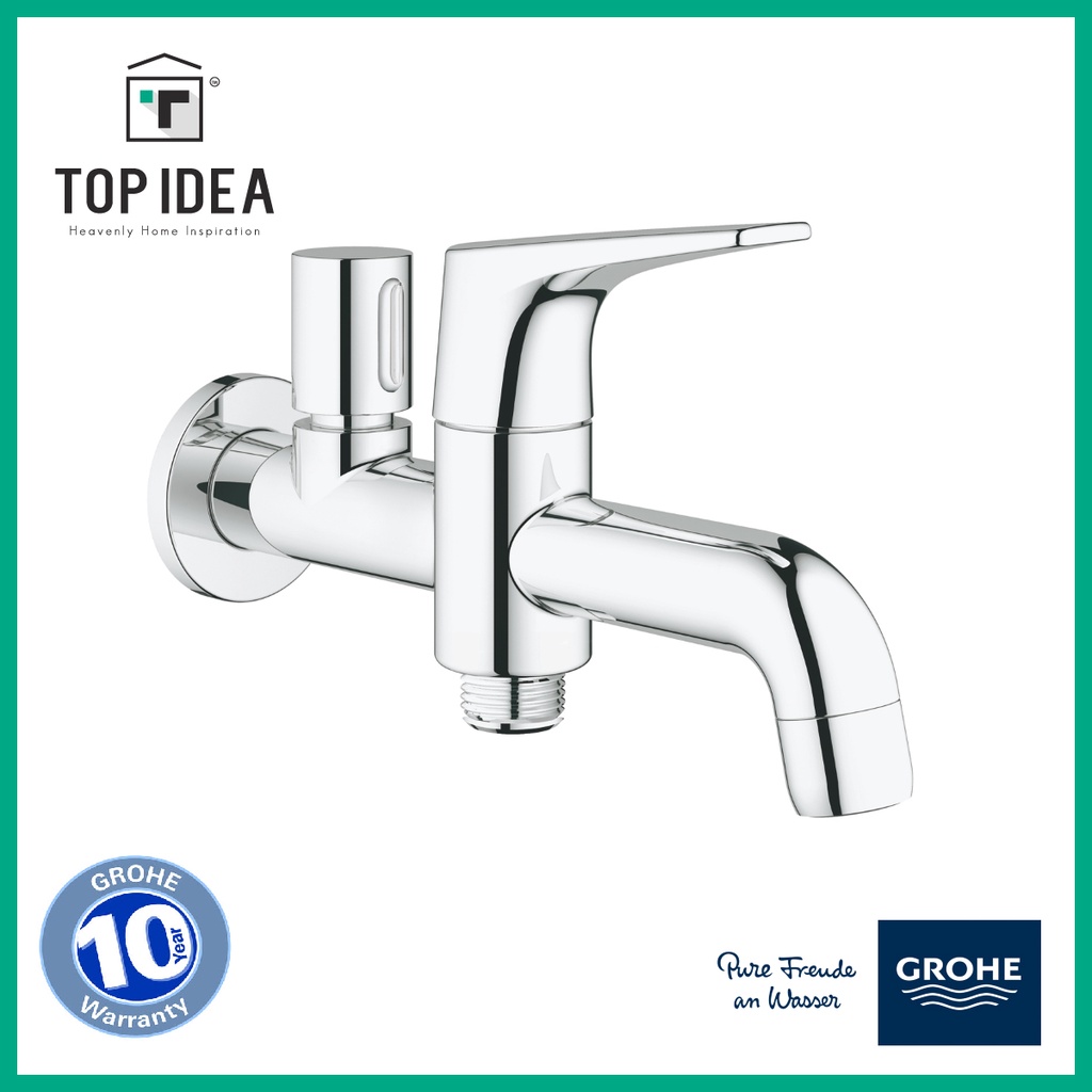 GROHE BauFlow Two Way Tap Wall Mounted GROHE StarLight 10 Year