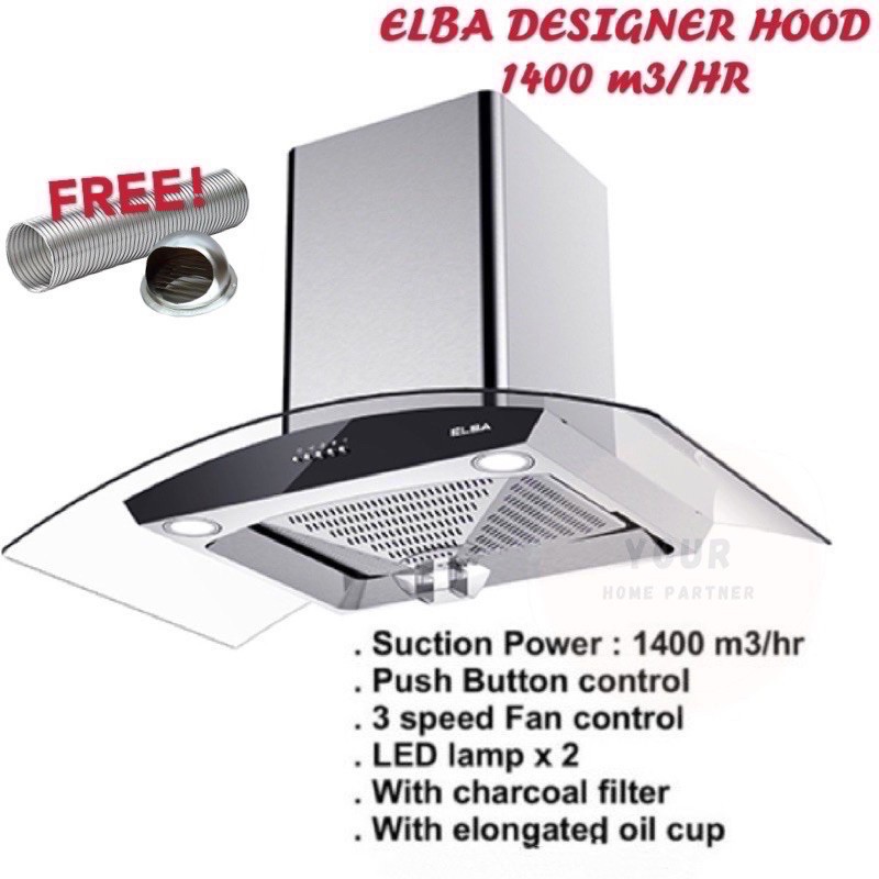 Elba Designer Cooker Hood W Eh J Ss Eh R Bk M Hr