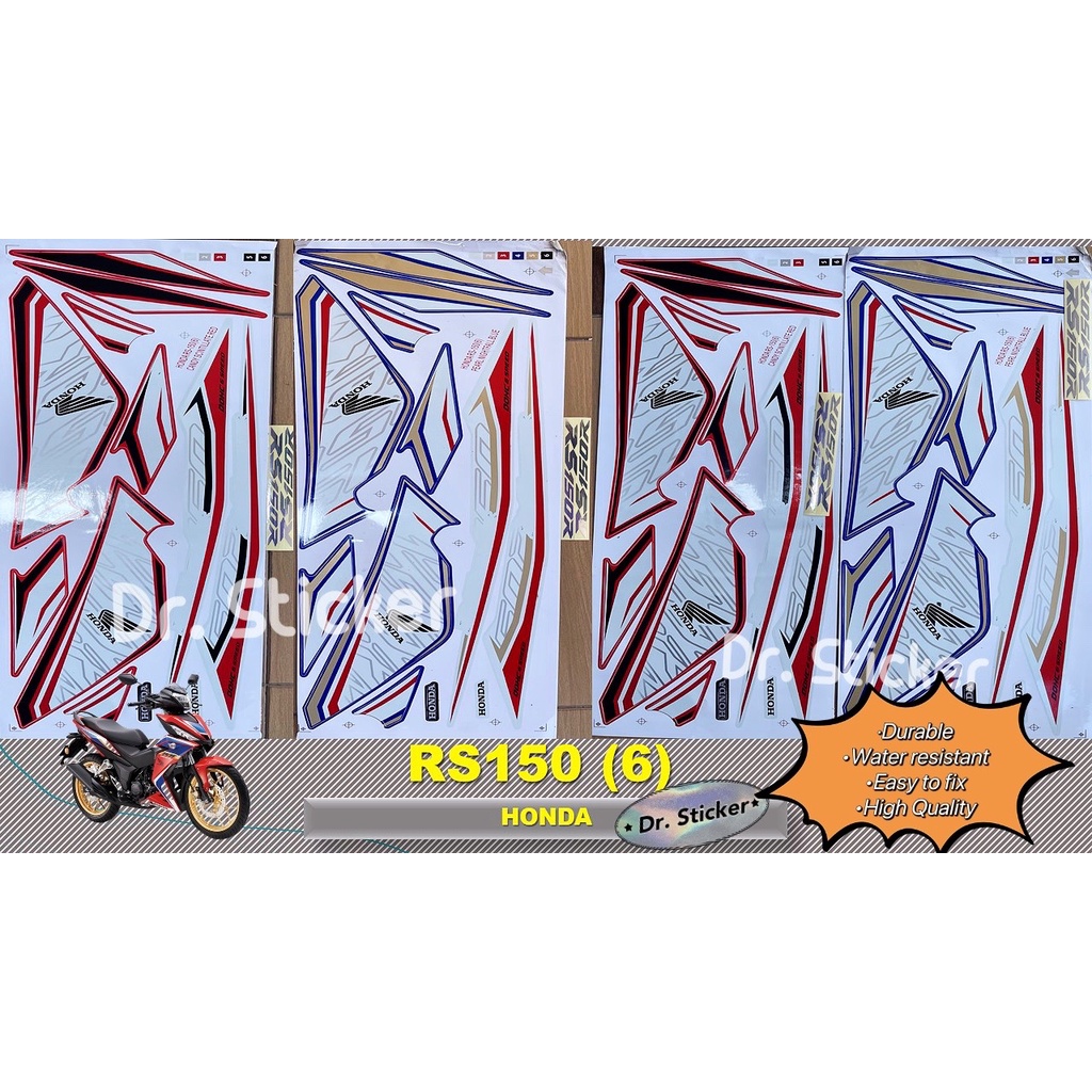 HONDA RS150R Stripe Stiker Sticker RS150 RS 150 R TRICO WHITE BLUE