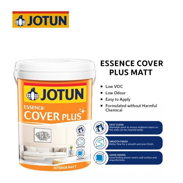 JOTUN ESSENCE COVER PLUS MATT INTERIOR PAINT 5LITER SOFT BLUE GREEN