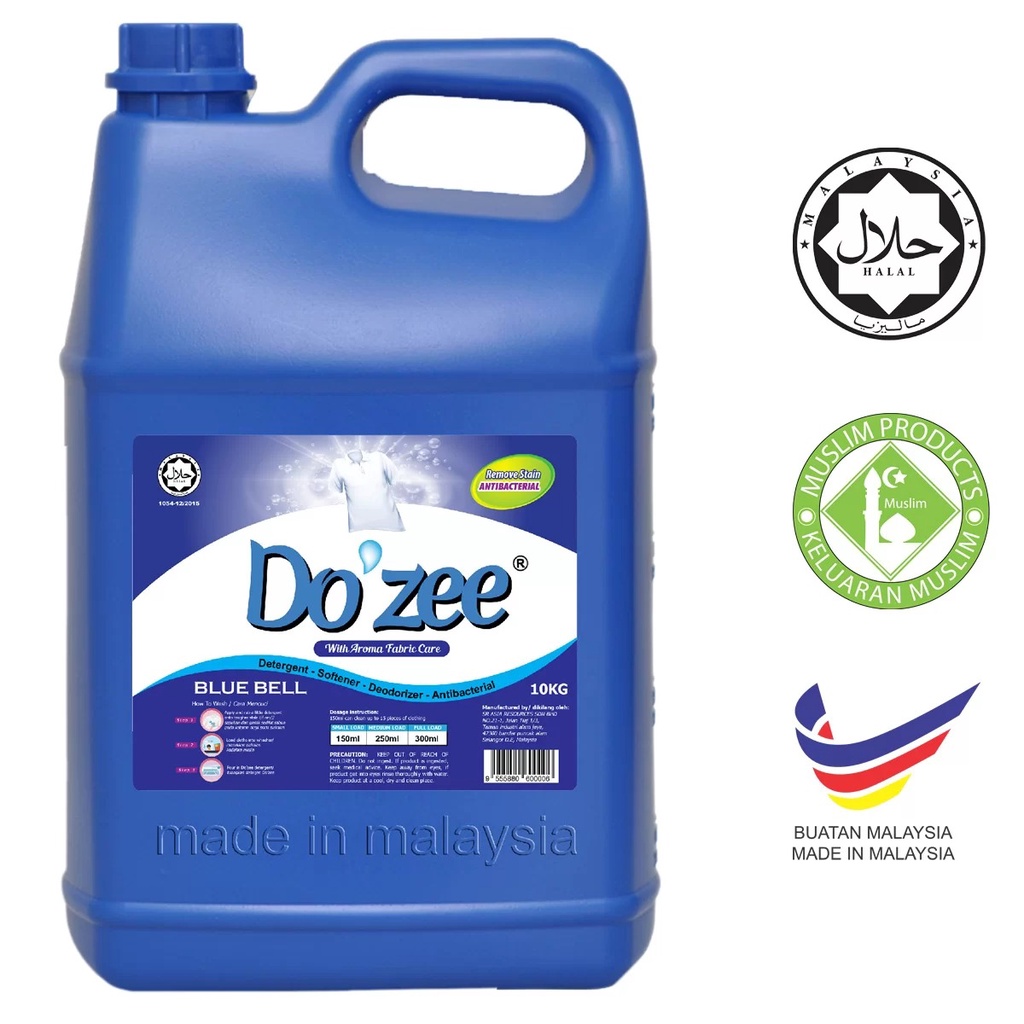 Dozee Liquid Laundry Detergent Blue Bells Kg Shopee Malaysia