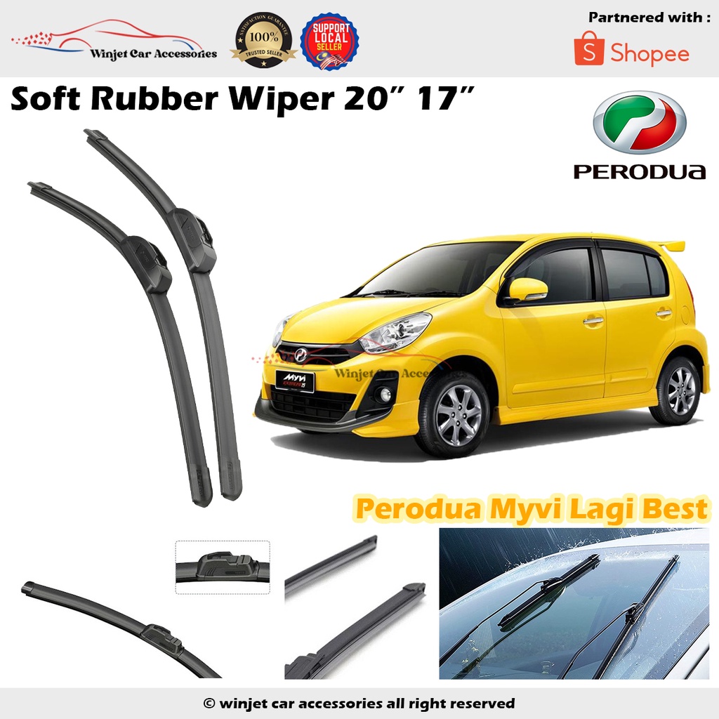 Perodua Myvi Lagi Best Car Front Windscreen Rubber Soft Wiper Size