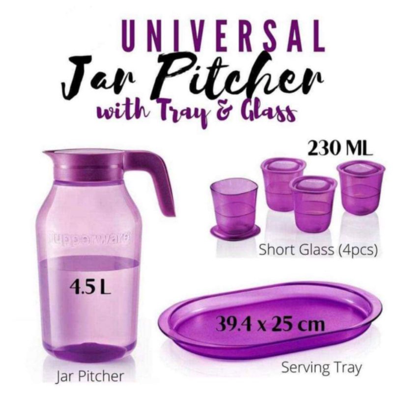 Tupperware Universal Jar Pitcher L Crystalline Short Glass Ml