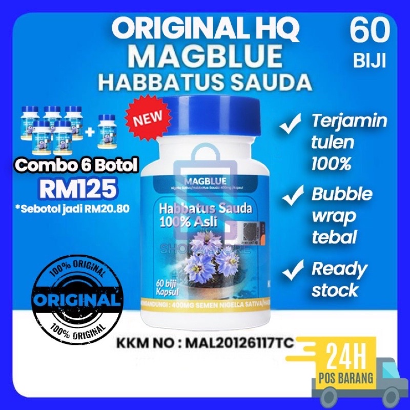 Habbatus Sauda Ori HQ 60 Kapsul Magic Blue Mex Blue LULUS KKM