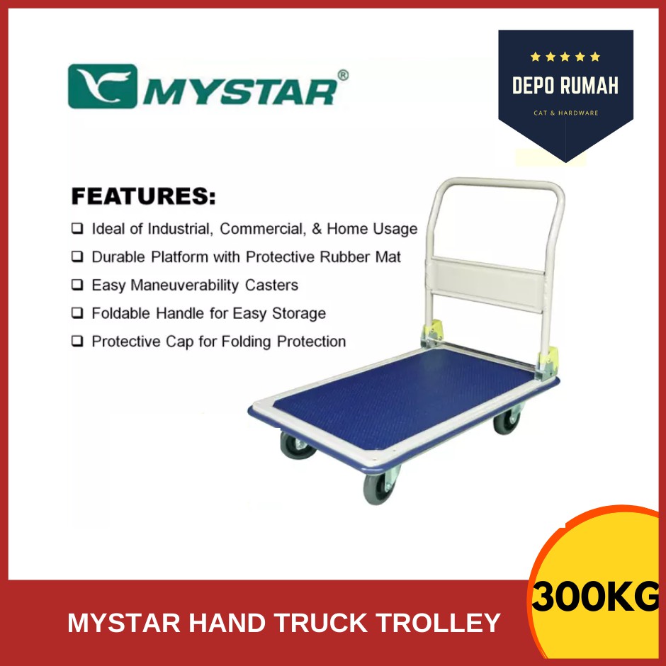 Kg Mystar Foldable Hand Truck Trolley Heavy Duty Shopee Malaysia