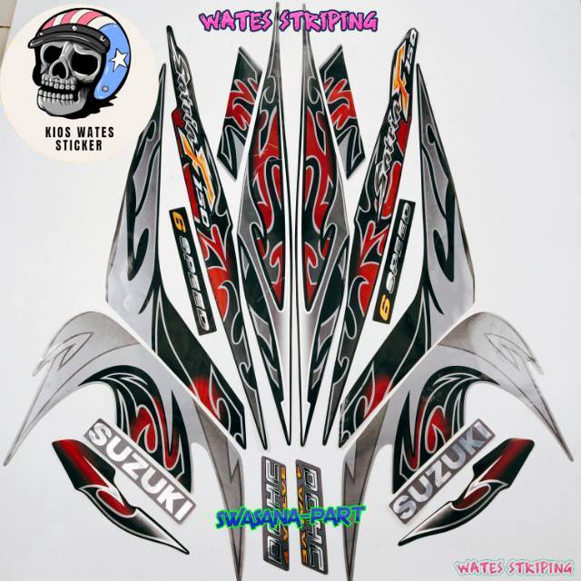 HITAM Striping Sticker Lis Les Pole Suzuki Satria Fu F 150 2010 Barong