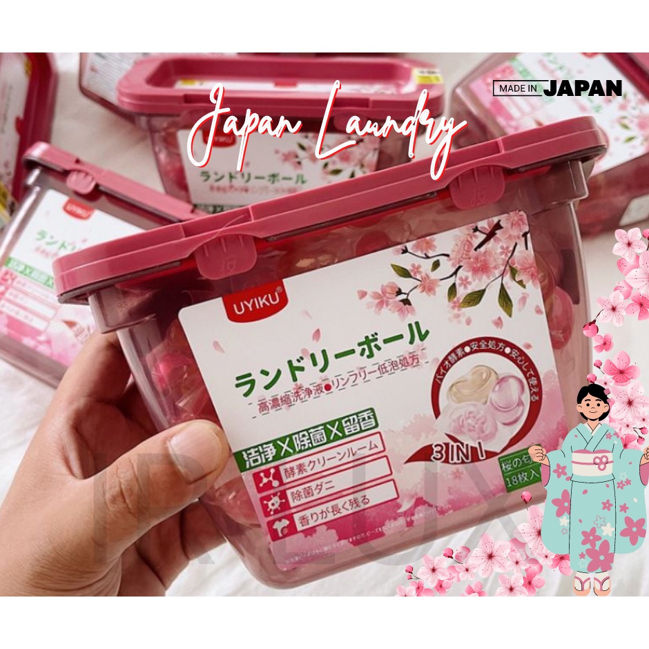 READY STOCK UYIKU 3 In 1 JAPAN Laundry Capsule 18 S Detergent Pod