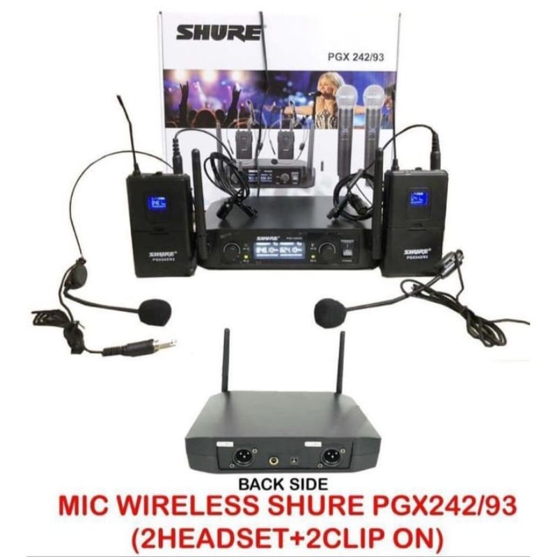 Mic Shure Pgx242 93 Double Clip On Double Headbands Mic Wireless Mic