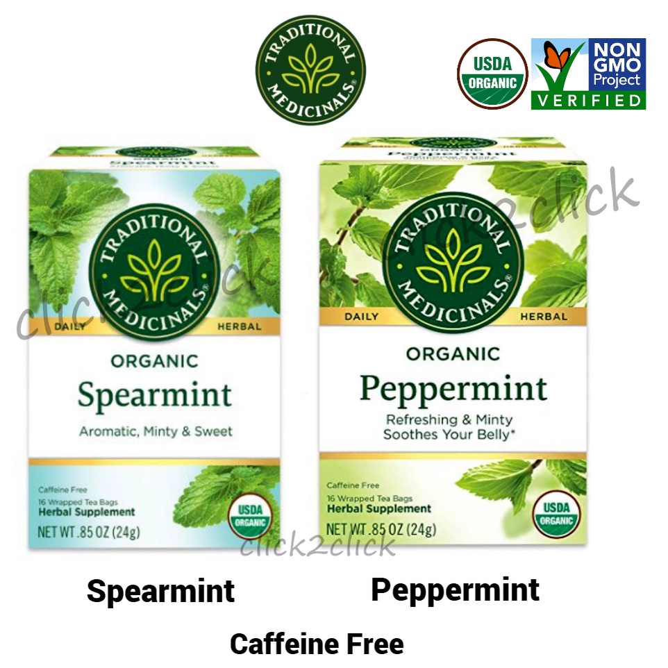 Traditional Medicinals Organic Spearmint Peppermint Herbal Tea