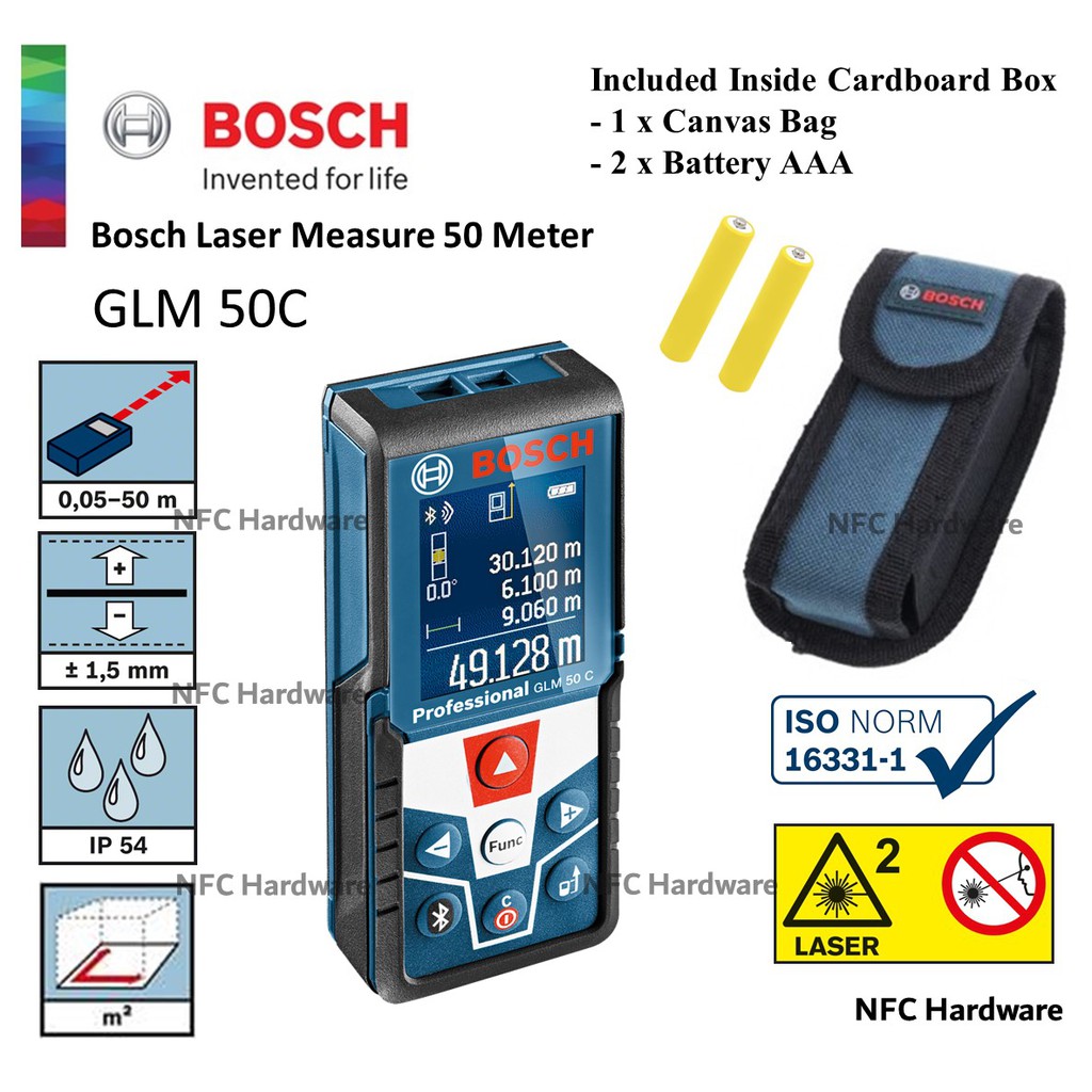 BOSCH GLM 50C Laser Measure 50 Meter With Bluetooth Shopee Malaysia