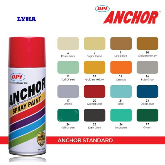 Dpi Anchor Spray Paint Cat Semburan Standard Colours Undercoat