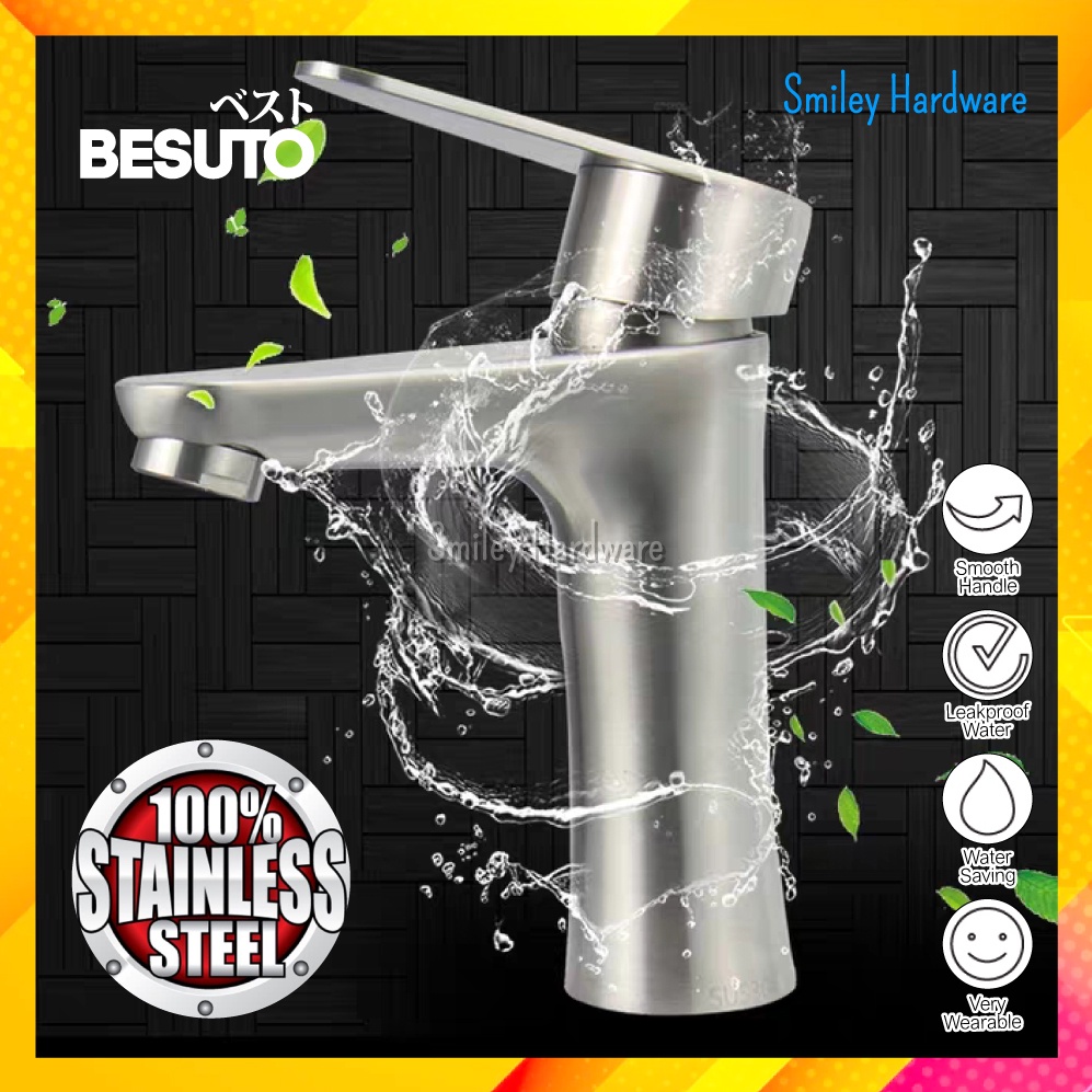 Besuto Mm Sus Stainless Steel Basin Toilet Pillar Mounted