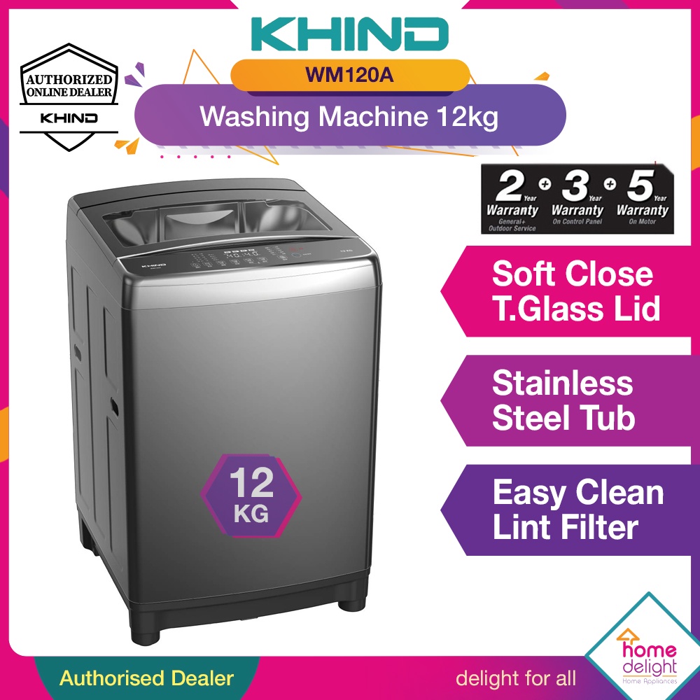 Khind Fully Auto Washing Machine 8KG 10KG 12KG WM80A WM100A