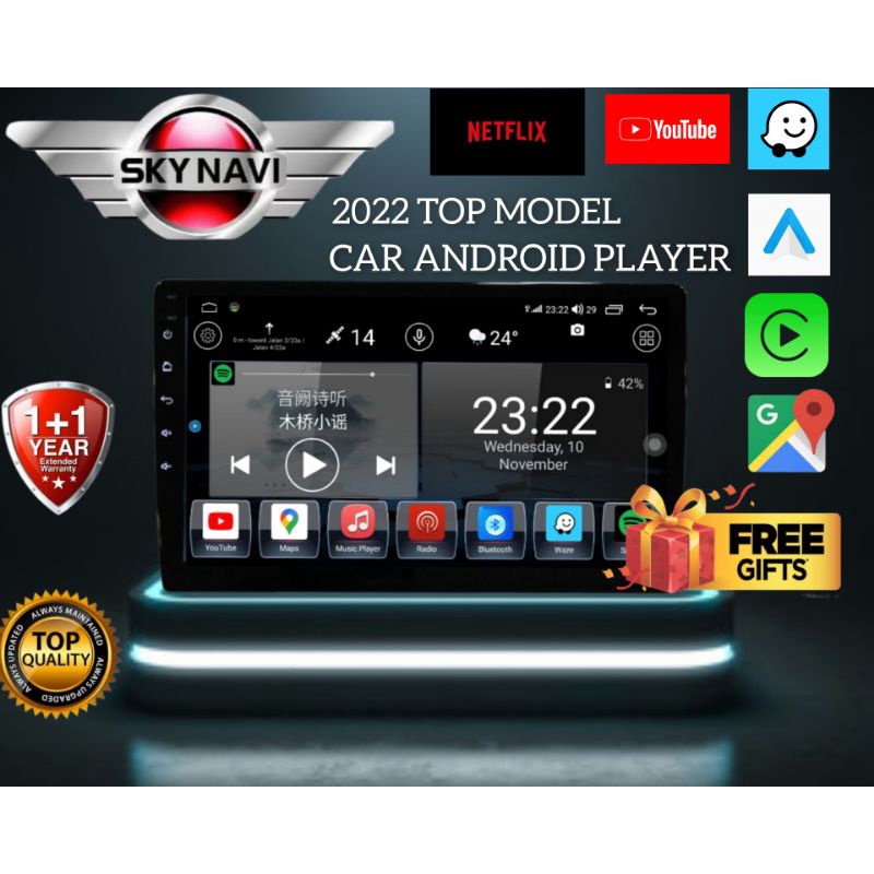 WIRELESS APPLE CAR PLAY ANDROID AUTO SKY NAVI 2024LATEST MODEL