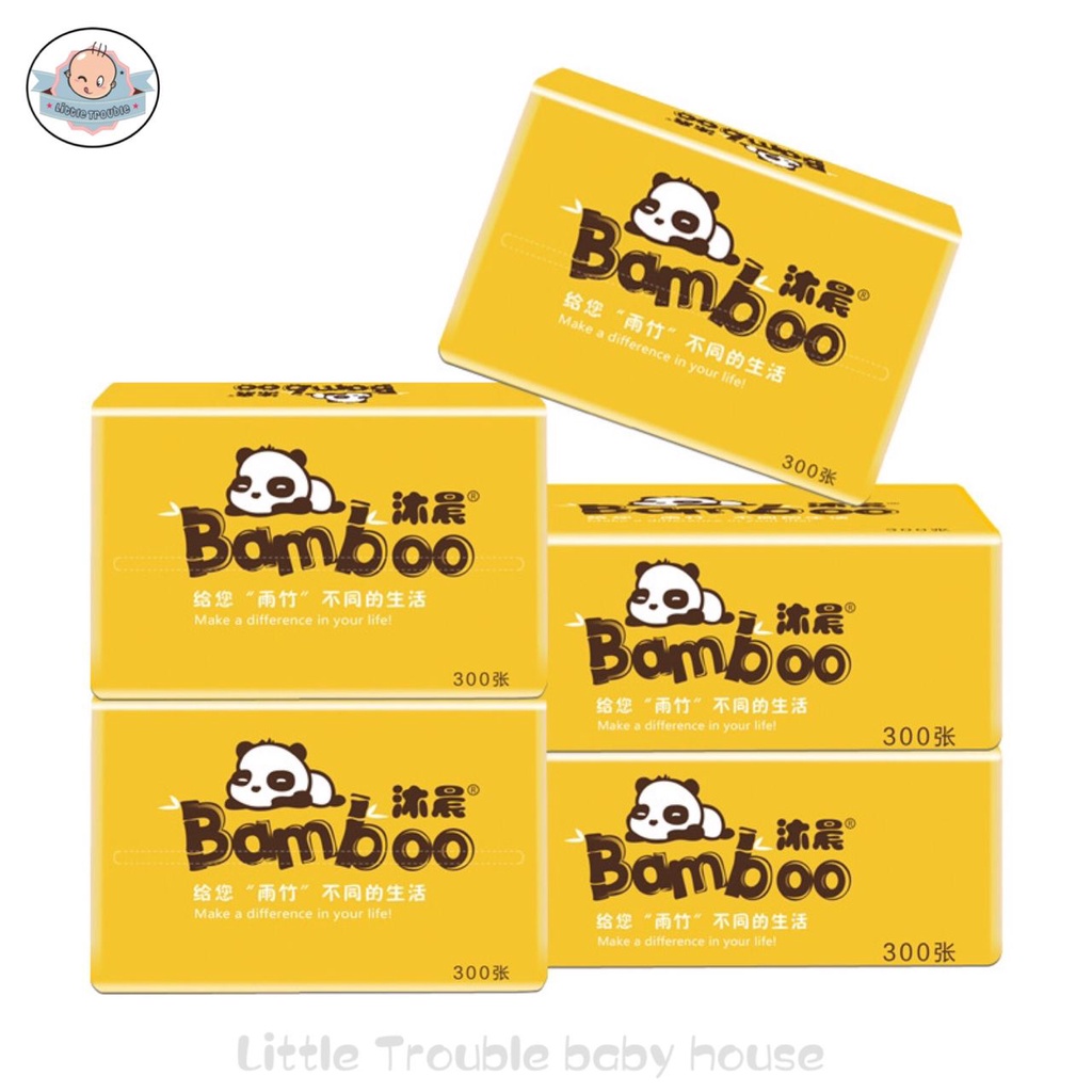 1 Pack Bamboo Tissue Soft Facial Tissue Paper Pack 4 Ply X 300 Sheets