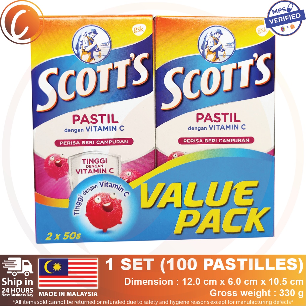 Exp Gsk Scott S Vitamin C Pastilles Mixed Berries Orange