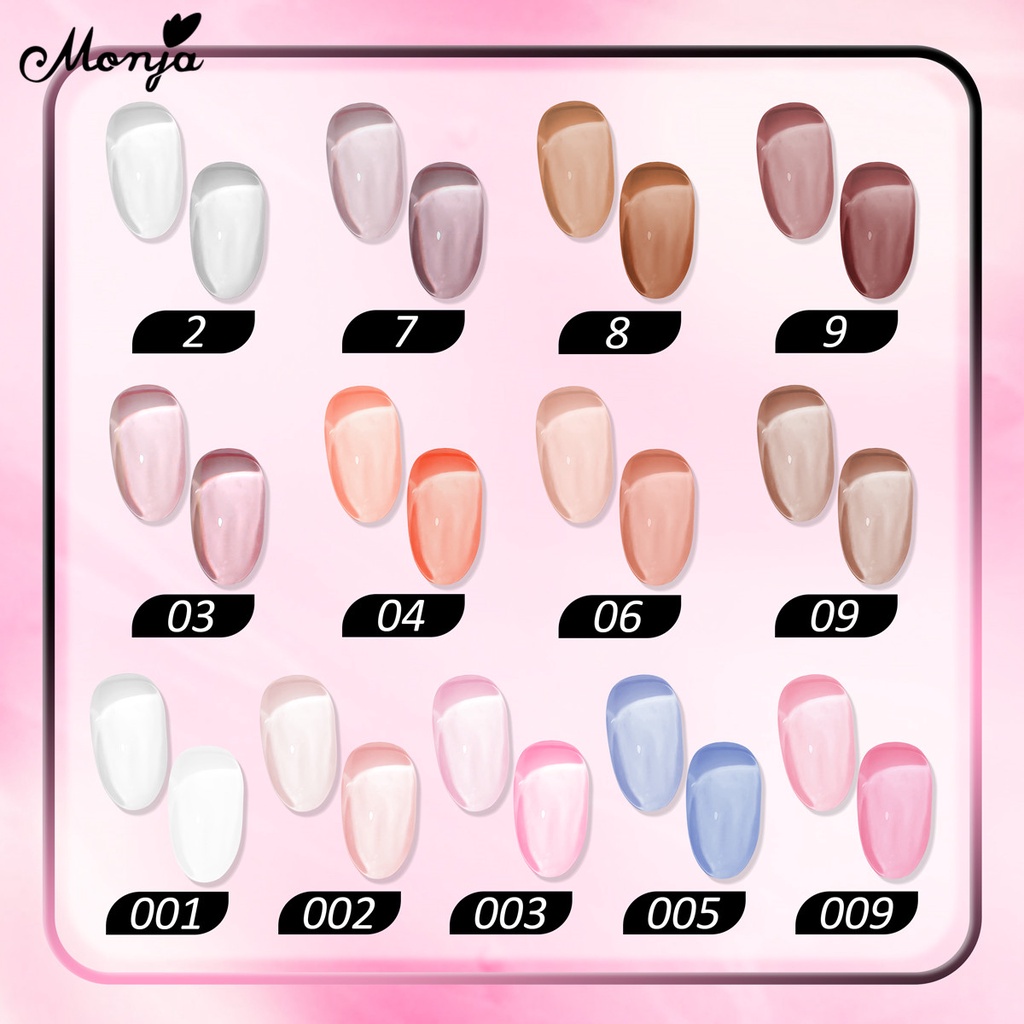 Monja Colors Ml Jelly Nail Gel Polish Ice Translucent Nude Pink