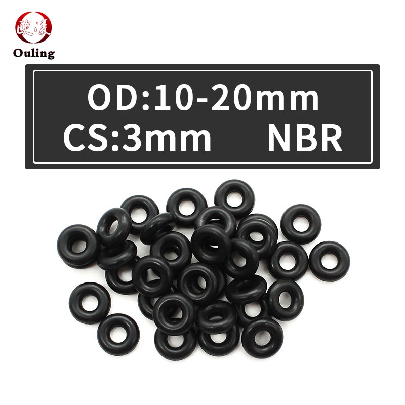 50PCS Lot Nitrile Rubber Ring NBR Sealing O Ring CS 3mm Thickness OD10