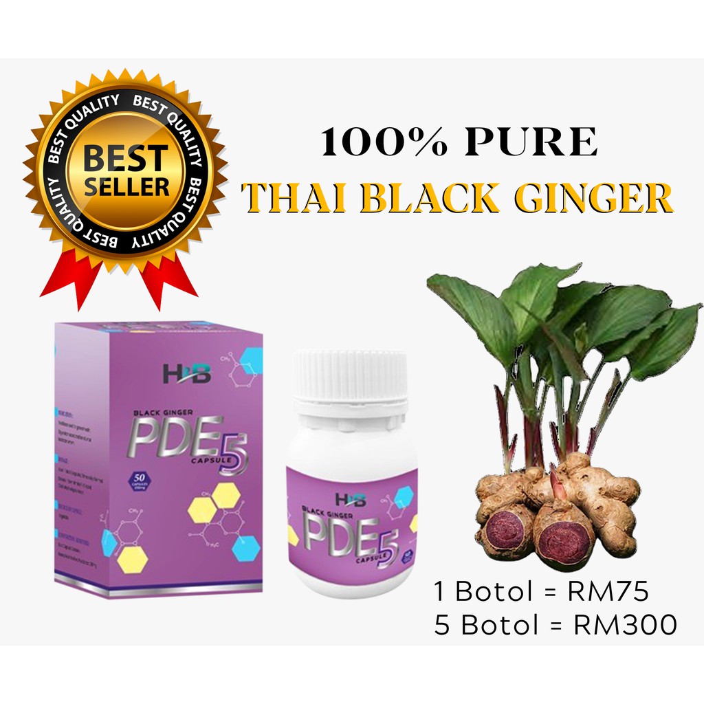 LATEST 2021 100 Pure Thai Black Ginger Capsule PDE5 Kapsul Kunyit