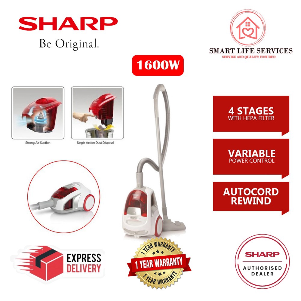 Sharp Vacuum Cleaner Bagless 1600 W ECNS16R Shopee Malaysia