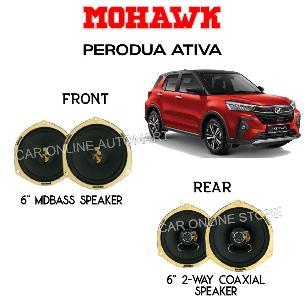 Mohawk Perodua Myvi Alza Ativa Aruz Bezza Axia Oem Plug Play Speaker