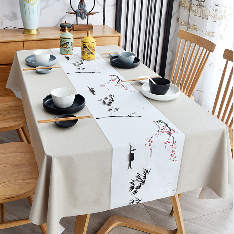 Spot Tablecloth Waterproof Oilproof Anti Scald Disposable Pvc Chinese