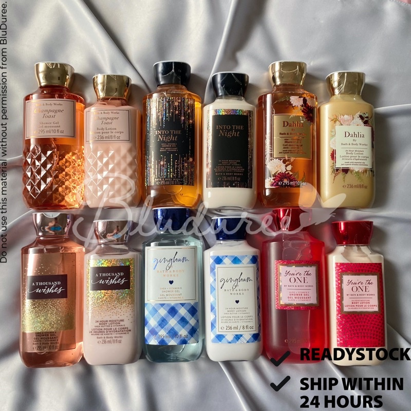 Original Bath And Body Works Bbw Body Lotion Shower Gel Full Size