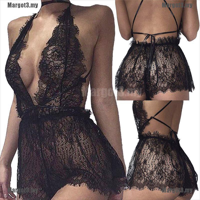 Margot Women Sexy Lace Lingerie Babydoll G String Thong Underwear