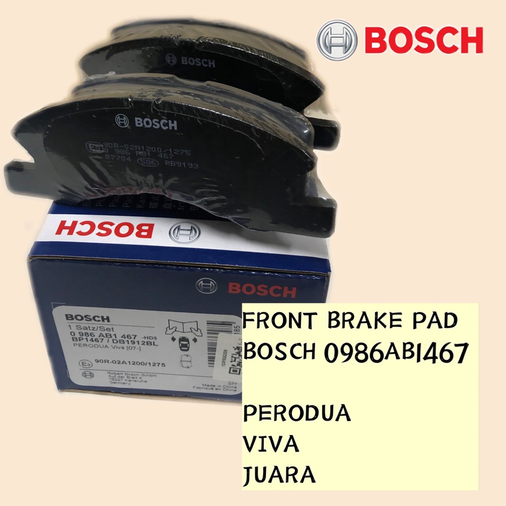 PERODUA VIVA BOSCH BP 1467 FRONT BRAKE PAD PERODUA JUARA VIVA LITE