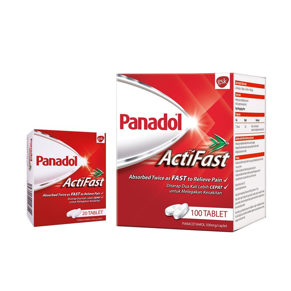 20S AND 100S Panadol Actifast For Fast Pain Relief Panadol Red Acti