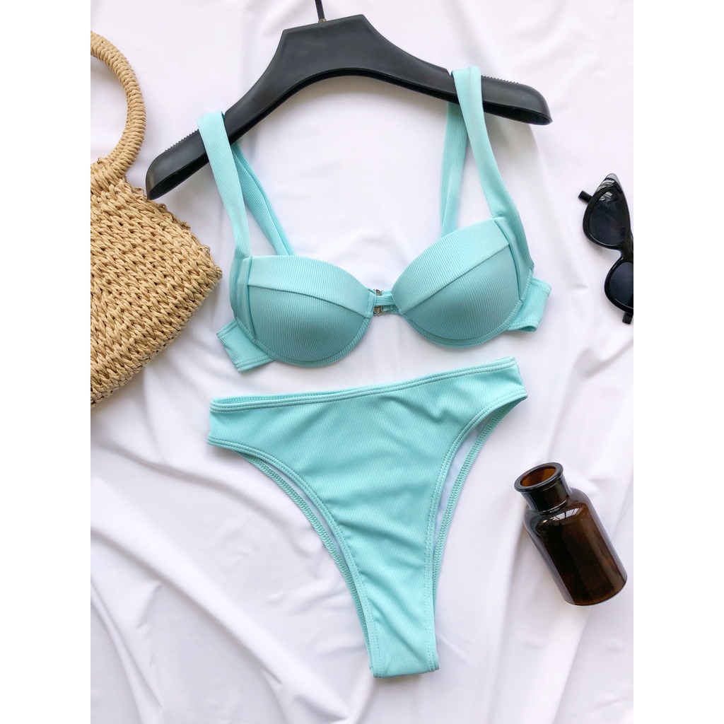 DUNEA Women Sexy High Cut Push Up Bikini Swimsuit 2 Piece Set Shopee