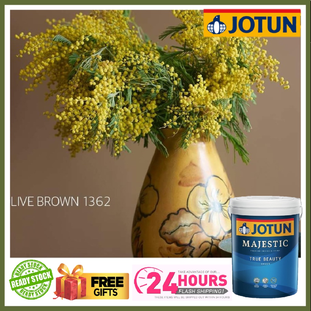 Jotun L Olive Brown Majestic True Beauty Sheen Cat Dalam Kilat