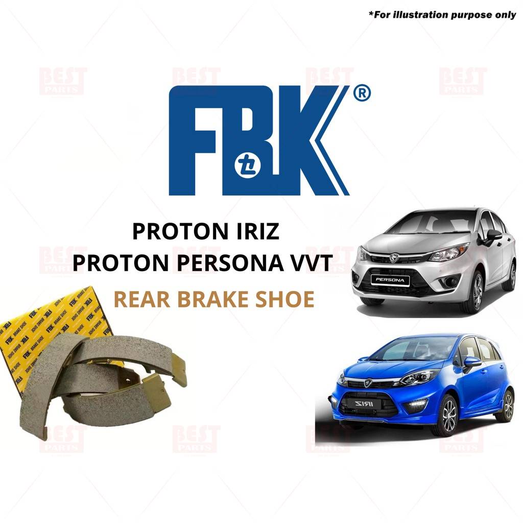 Fbk Rear Brake Shoe Brake Liner Proton Saga Iswara Blm Flx Wira Exora