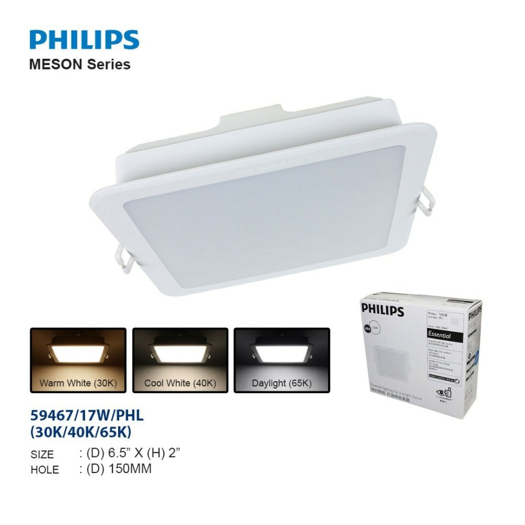 Philips Meson W Led Downlight Square Daylight Cool White