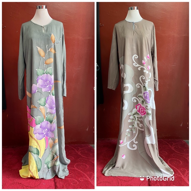 Harga Kilang Kaftan Cotton Batik Lukis Lengan Panjang Shopee Malaysia