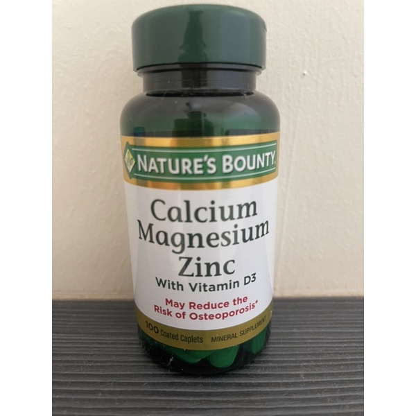 Natures Bounty Calcium Magnesium Zinc With Vit D3 100 Coated Caplets