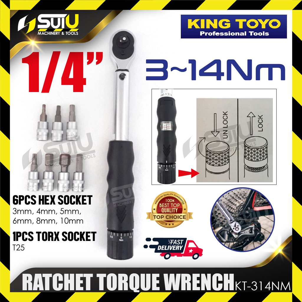 KING TOYO KT 314NM KT314NM 3 14NM 1 4 Ratchet Torque Wrench Set