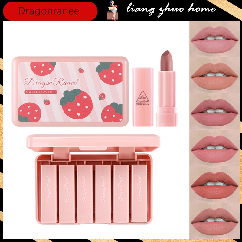 Dragon Ranee Colors Strawberry Matte Waterproof Velvet Nude Lipstick