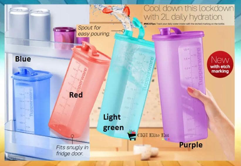 Tupperware Fridge Water Bottle L Strap New Design Cap Eco Bottle