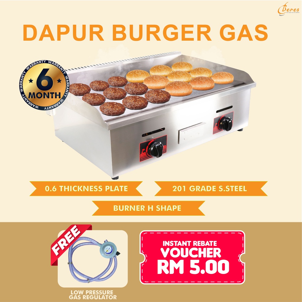 Beres Dapur Burger Commercial Gas Griddle Big Dapur Roti Canai Dapur