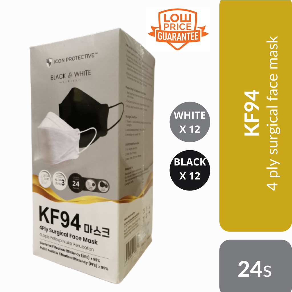 Ready Stock ICON PROTECTIVE KF94 4PLY SURGICAL FACE MASK 24PCS