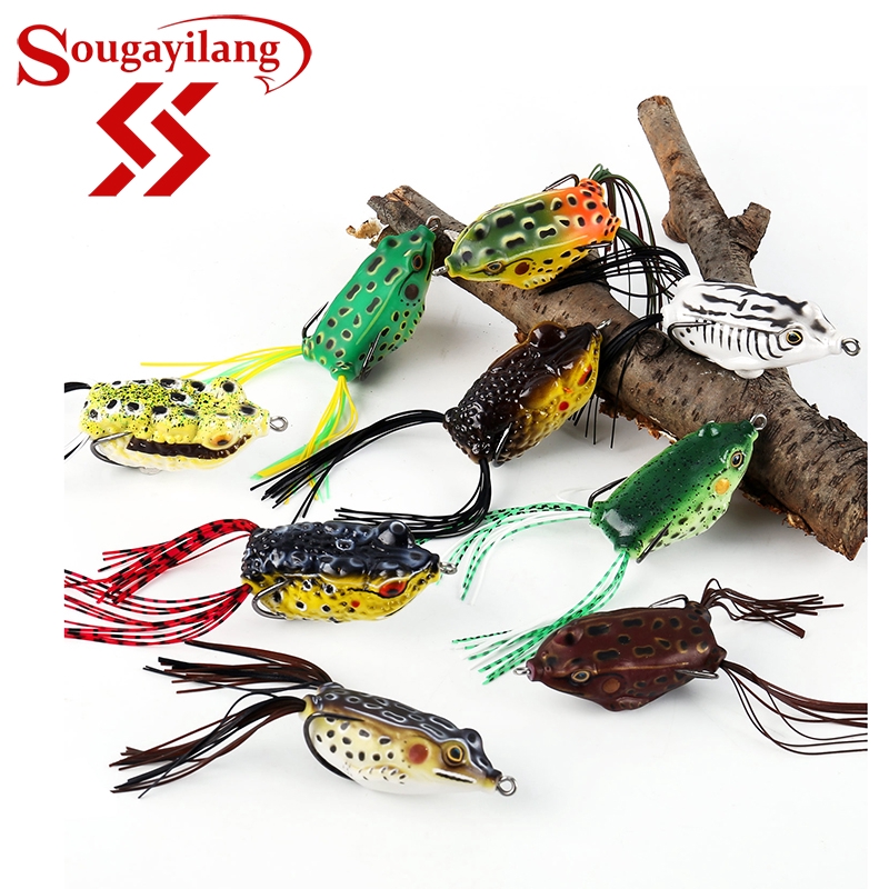 Sougayilang Pcs Hollow Frog Soft Plastic Fishing Lure Snakehead Bass