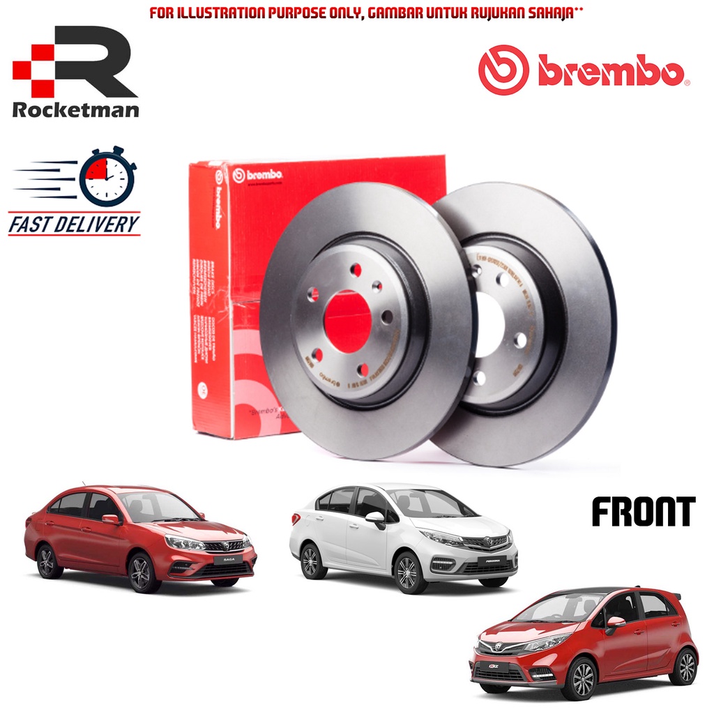 BREMBO FRONT BRAKE DISC ROTOR PROTON SAGA VVT 2019 IRIZ PERSONA VVT