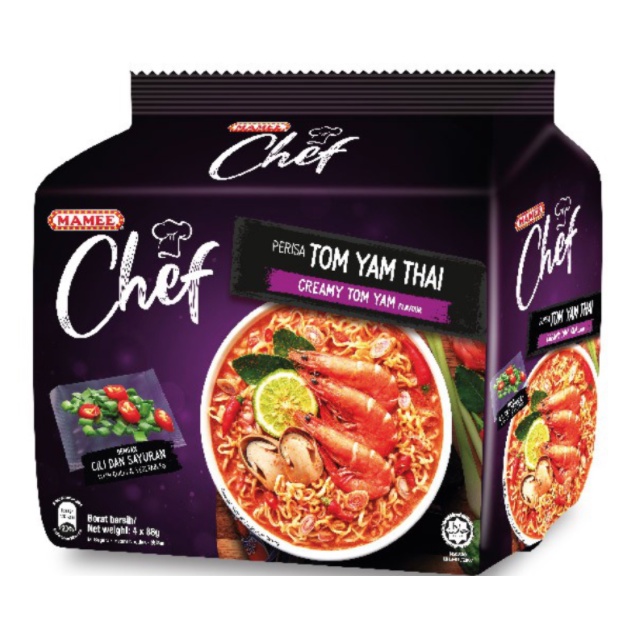 Mamee Chef Instant Noodle Creamy Tom Yam Flavour 4 X 80g Shopee