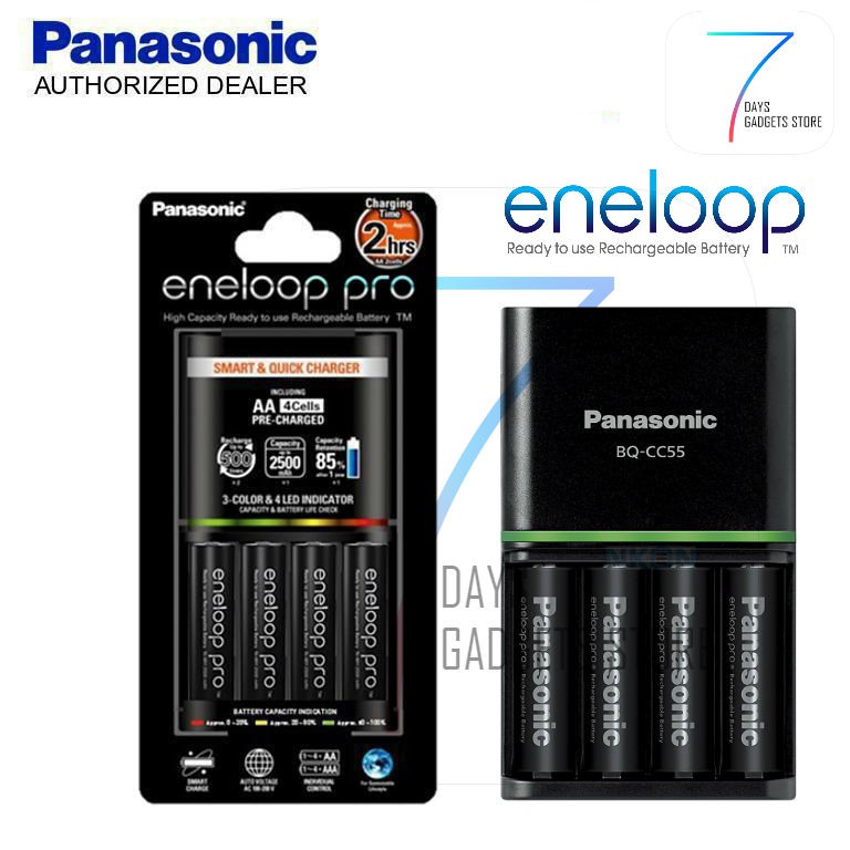 Panasonic Eneloop Pro Rechargeable Aa Ni Mh Batteries With Charger