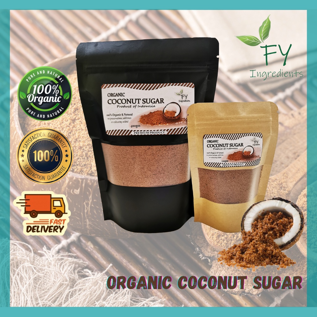 Premium 100 Organic Coconut Sugar 有机高级椰糖 Gula Kelapa Organik