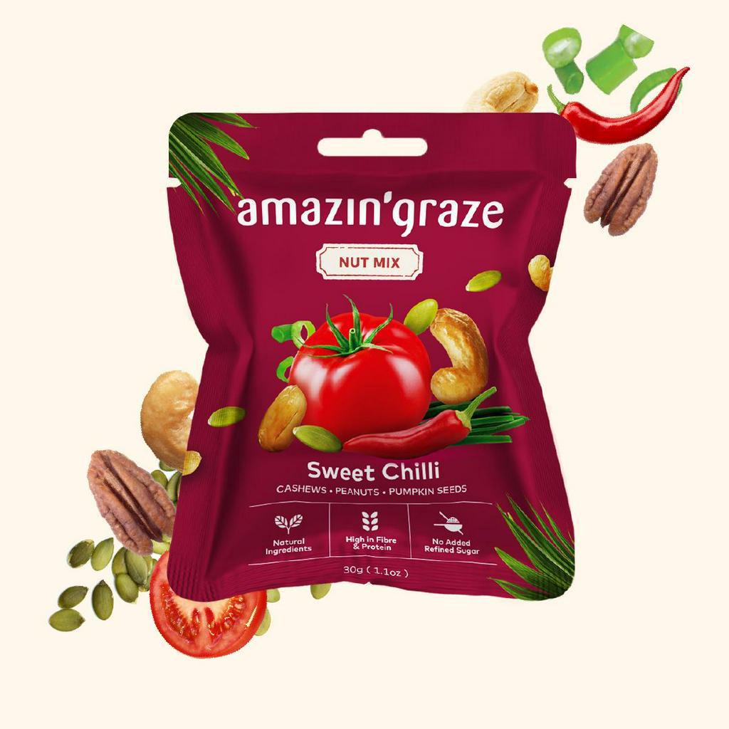 Amazin Graze Mini Nut Mix Flavours G Pandan Coconut Zesty