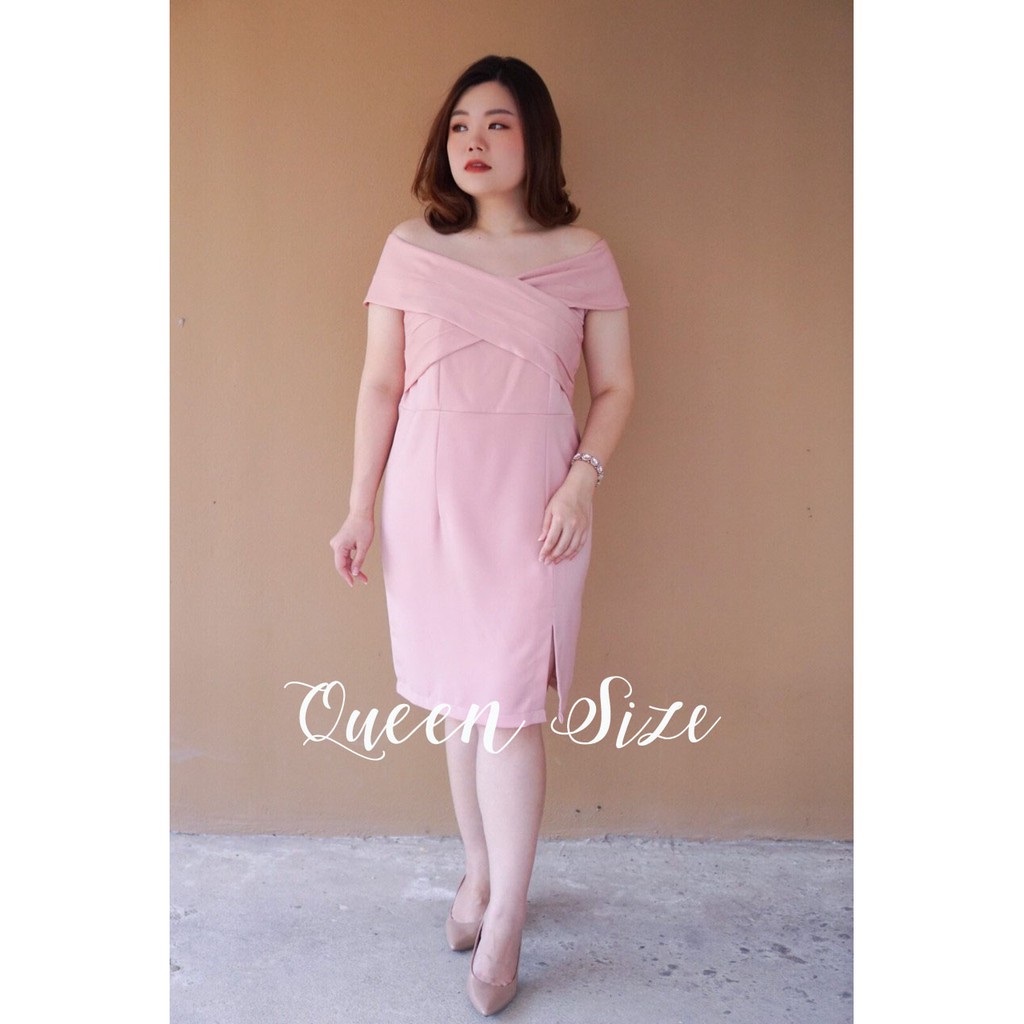 Hennah Nude Pink Dress For An Elegant Look Open Shoulders