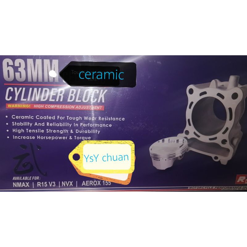 R15 Nvx Nmax Blok 63mm Uma Racing Ceramic Shopee Malaysia